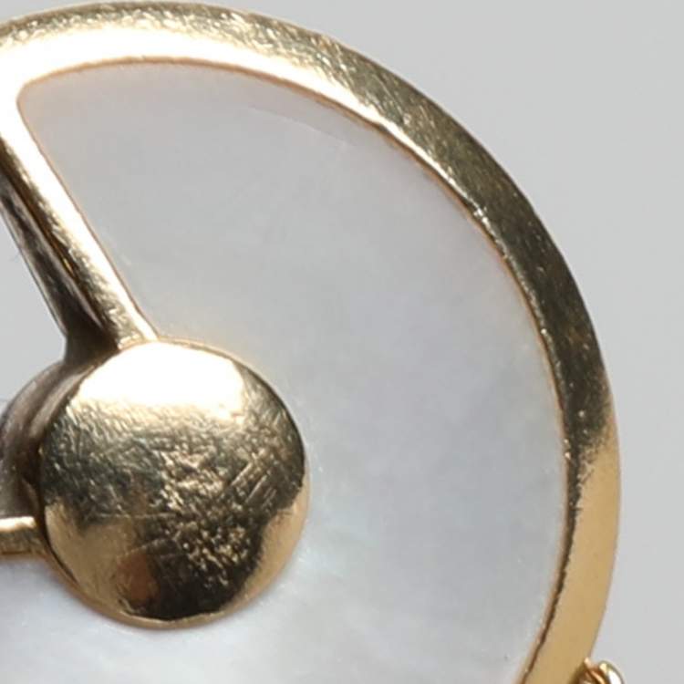 Pre Owned Cartier Amulette De Cartier Mother of Pearl Diamond 18k Yellow Gold XS Model Bracelet