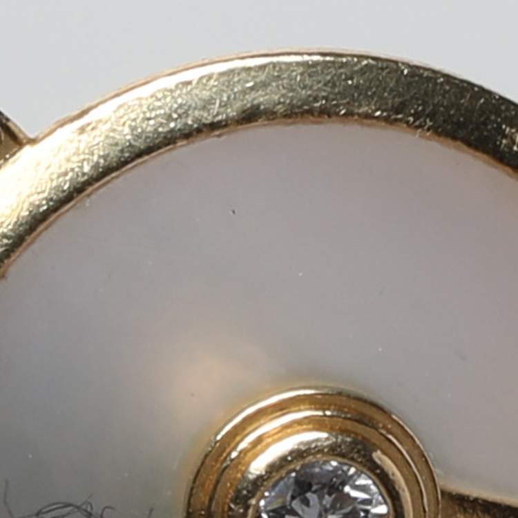 Pre Owned Cartier Amulette De Cartier Mother of Pearl Diamond 18k Yellow Gold XS Model Bracelet