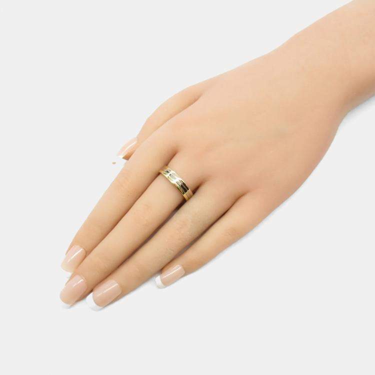Pre Owned Cartier Vendome 18K Rose, White and Yellow Gold Band Ring EU 57