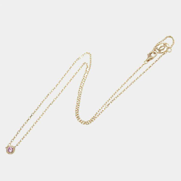 Pre Owned Cartier D'amour 18K Rose Gold and Pink Sapphire Pendant Necklace
