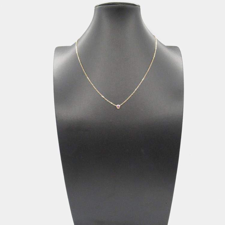 Pre Owned Cartier D'amour 18K Rose Gold and Pink Sapphire Pendant Necklace