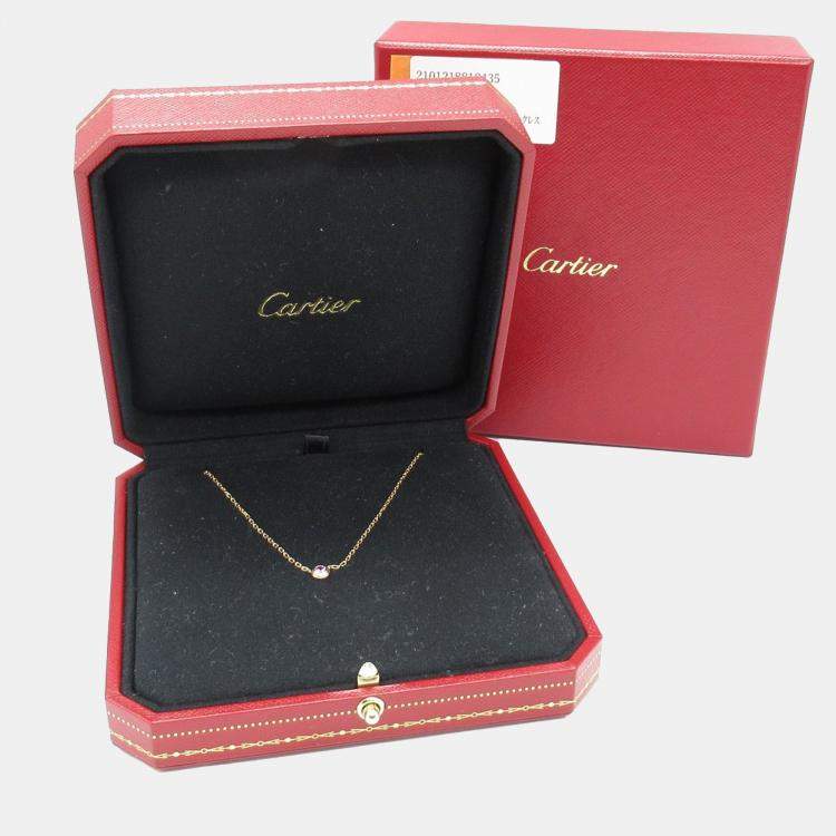 Pre Owned Cartier D'amour 18K Rose Gold and Pink Sapphire Pendant Necklace