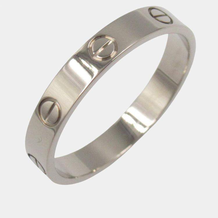 Pre Owned Cartier Love 18K White Gold Band Ring EU 62
