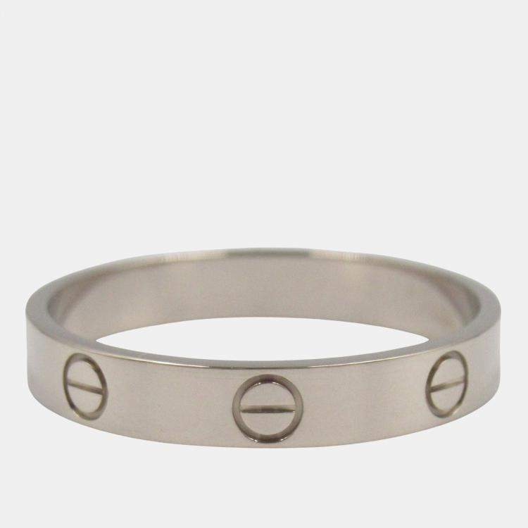 Pre Owned Cartier Love 18K White Gold Band Ring EU 62
