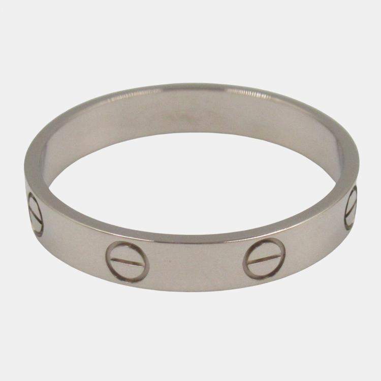 Pre Owned Cartier Love 18K White Gold Band Ring EU 62
