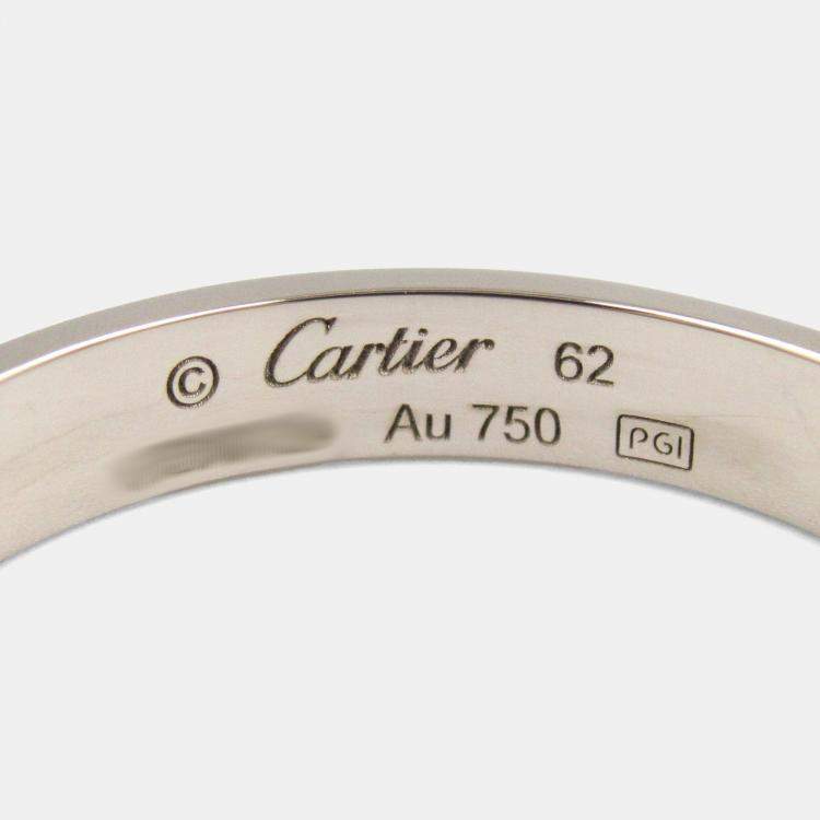 Pre Owned Cartier Love 18K White Gold Band Ring EU 62