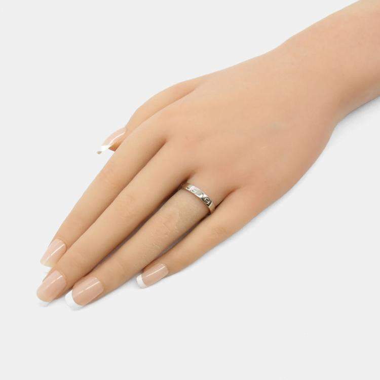 Pre Owned Cartier Love 18K White Gold Band Ring EU 58