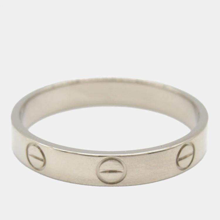 Pre Owned Cartier Love 18K White Gold Band Ring EU 58