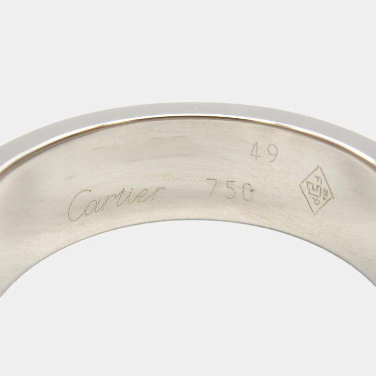 Pre Owned Cartier Love 18K White Gold Band Ring EU 49