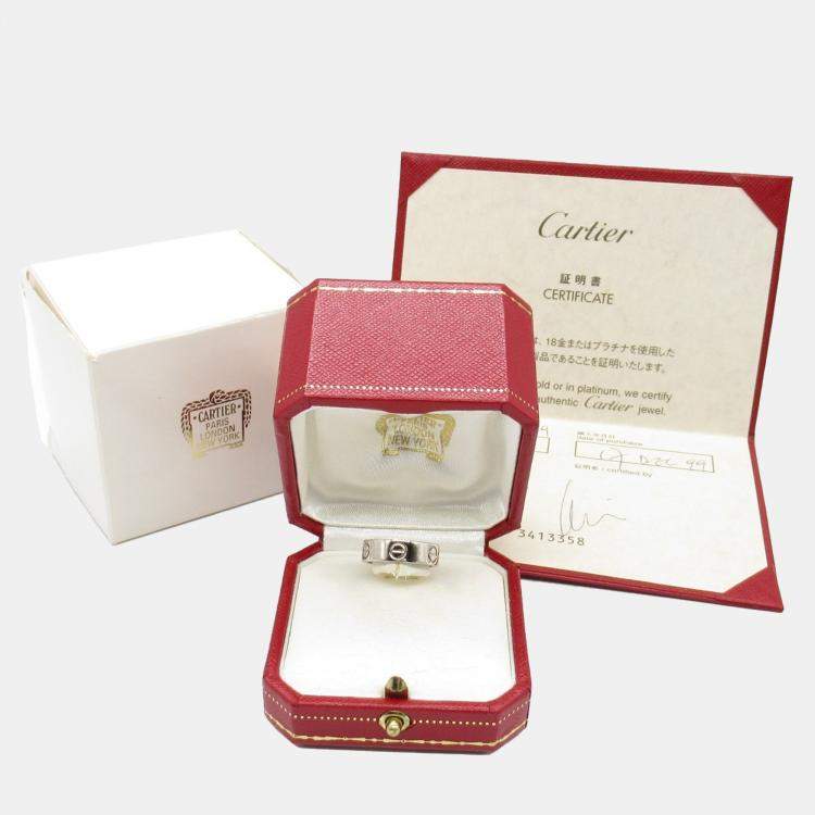 Pre Owned Cartier Love 18K White Gold Band Ring EU 49