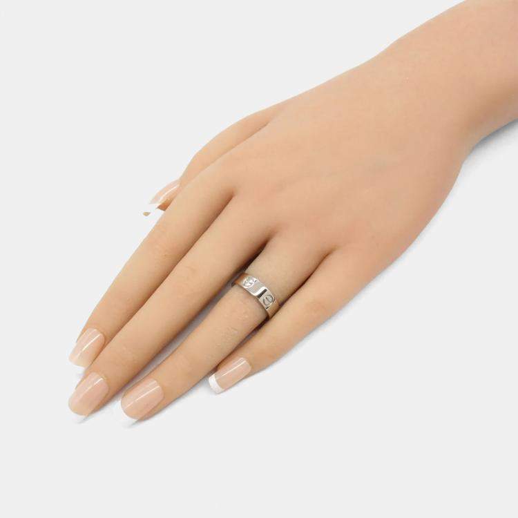 Pre Owned Cartier Love 18K White Gold Band Ring EU 49