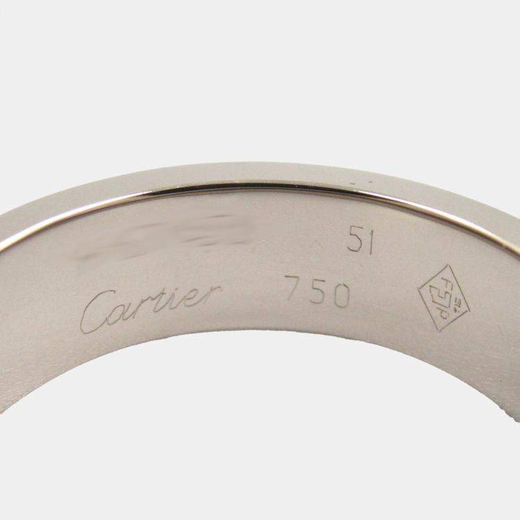 Pre Owned Cartier Love 18K White Gold Band Ring EU 51