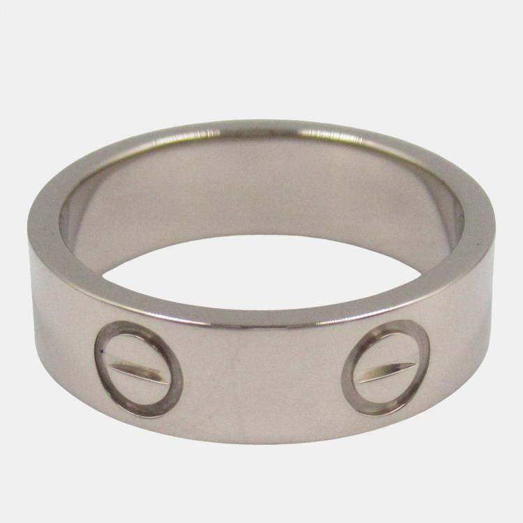 Pre Owned Cartier Love 18K White Gold Band Ring EU 51