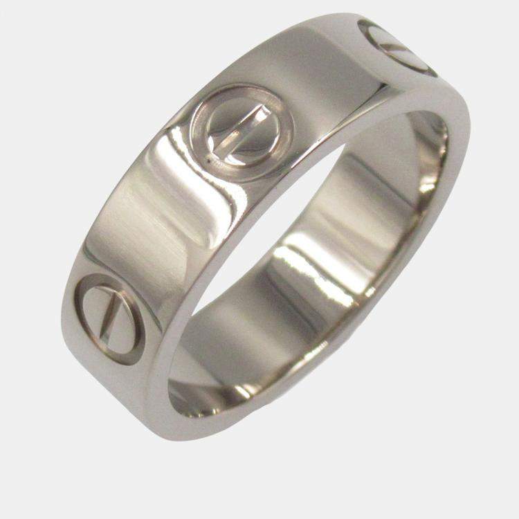 Pre Owned Cartier Love 18K White Gold Band Ring EU 51
