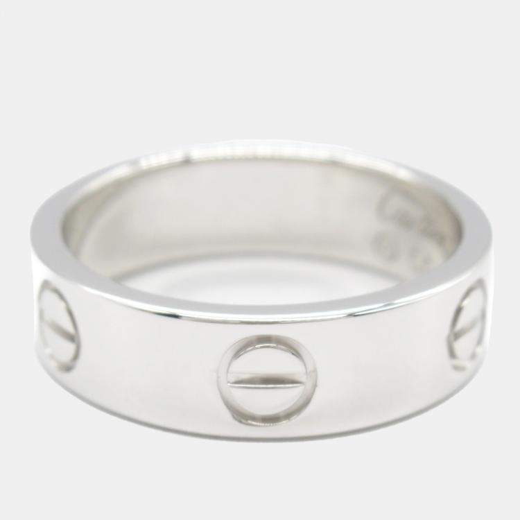 Pre Owned Cartier Love 18K White Gold Band Ring EU 54