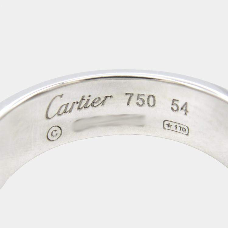Pre Owned Cartier Love 18K White Gold Band Ring EU 54
