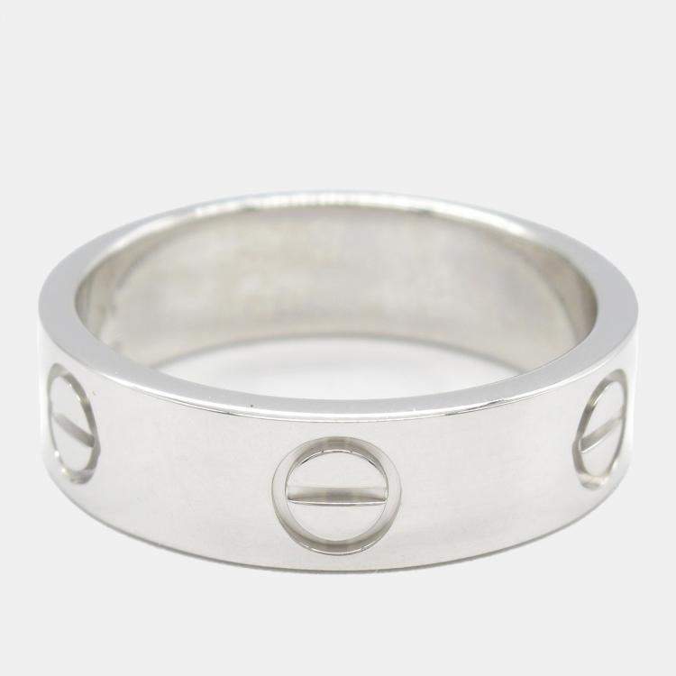 Pre Owned Cartier Love 18K White Gold Band Ring EU 54