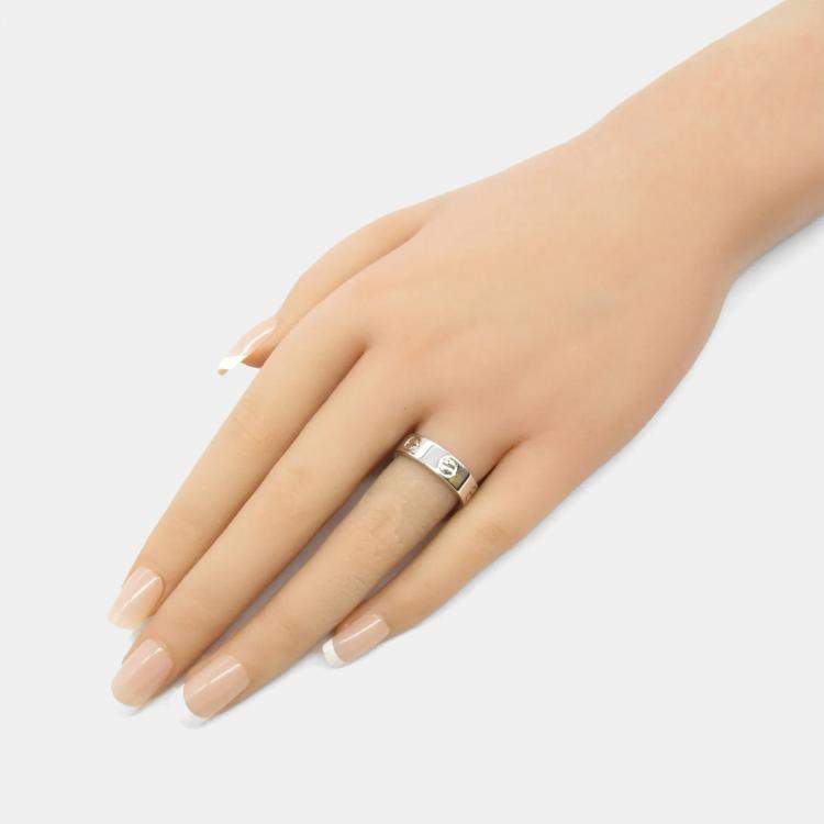 Pre Owned Cartier Love 18K White Gold Band Ring EU 54
