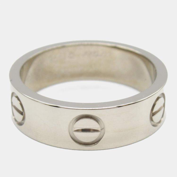 Pre Owned Cartier Love 18K White Gold Band Ring EU 50