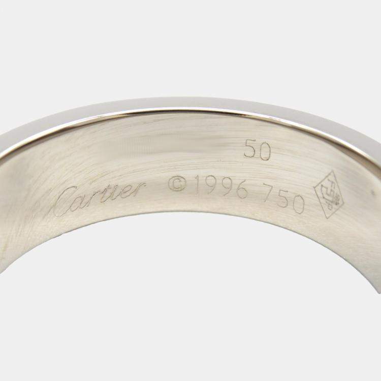 Pre Owned Cartier Love 18K White Gold Band Ring EU 50