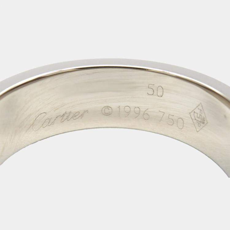 Pre Owned Cartier Love 18K White Gold Band Ring EU 50