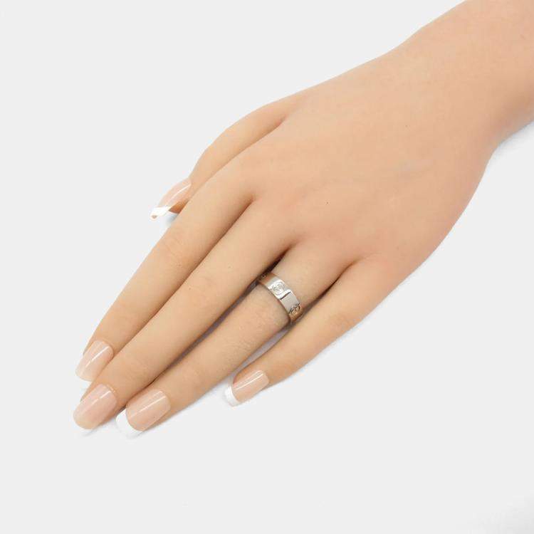 Pre Owned Cartier Love 18K White Gold Band Ring EU 50