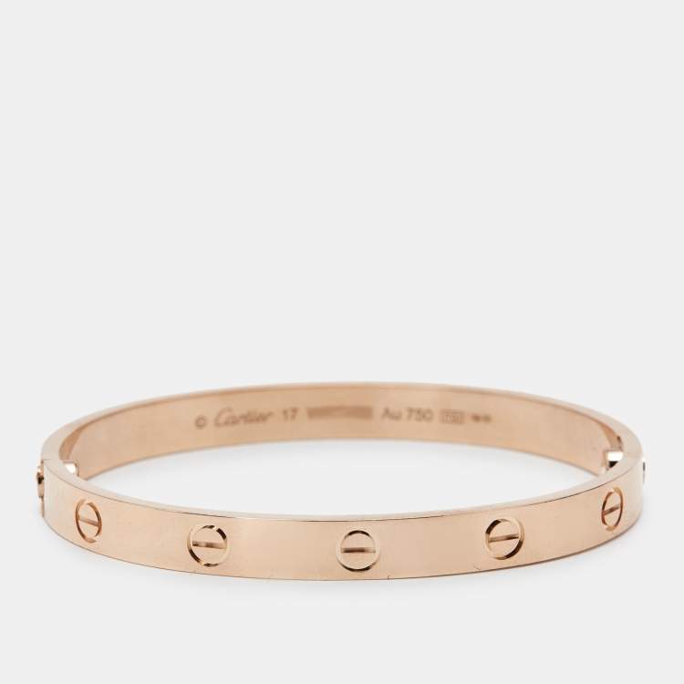 مملوكة مسبقًا Cartier Love 18k Rose Gold Classic Model Bracelet 17