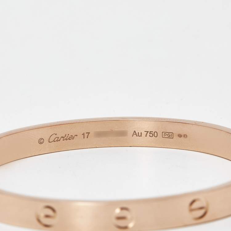 مملوكة مسبقًا Cartier Love 18k Rose Gold Classic Model Bracelet 17