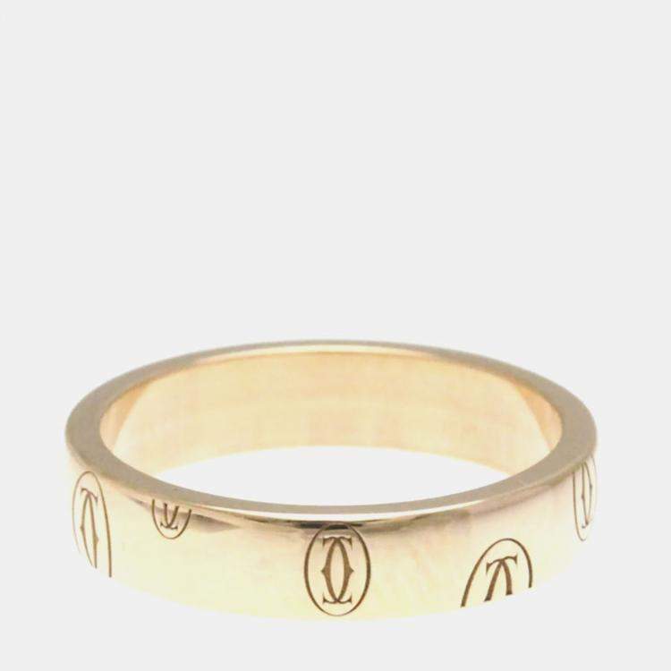 Pre Owned Cartier Happy Birthday 18K Rose Gold Band Ring EU 51