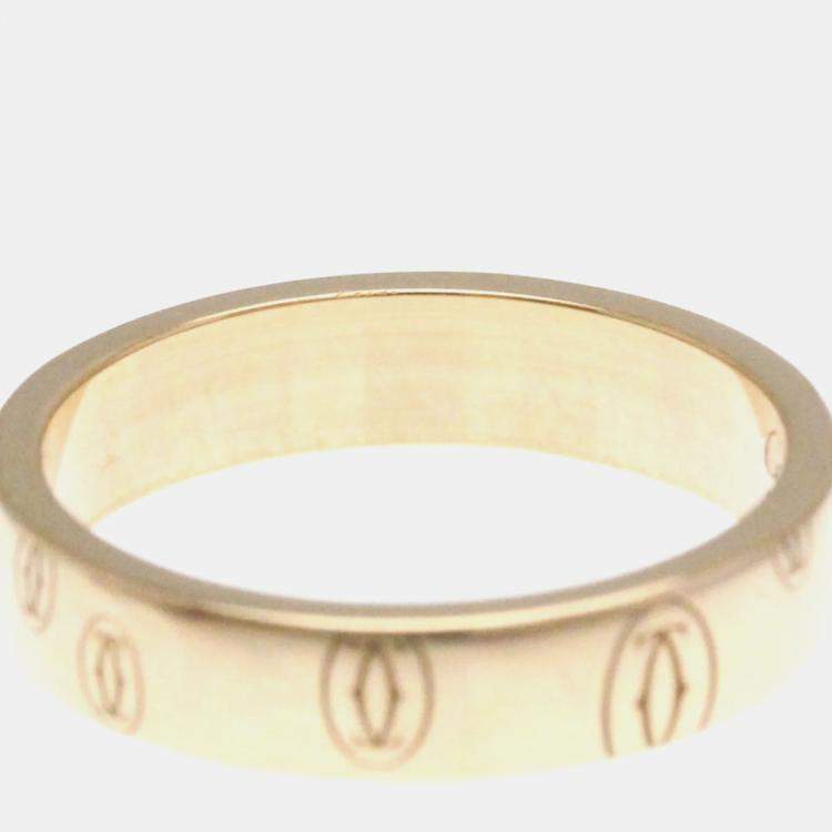 Pre Owned Cartier Happy Birthday 18K Rose Gold Band Ring EU 51
