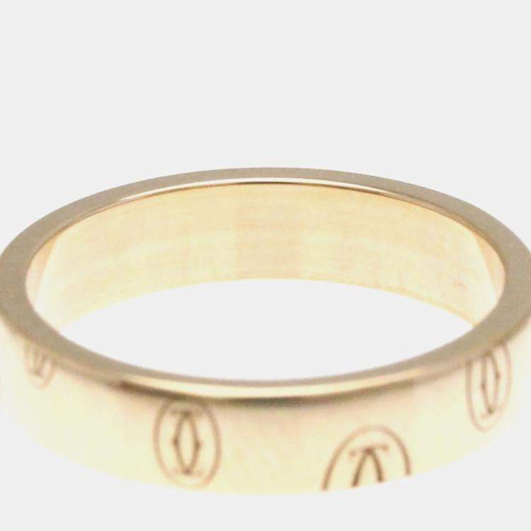Pre Owned Cartier Happy Birthday 18K Rose Gold Band Ring EU 51