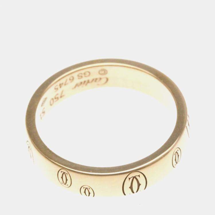 Pre Owned Cartier Happy Birthday 18K Rose Gold Band Ring EU 51