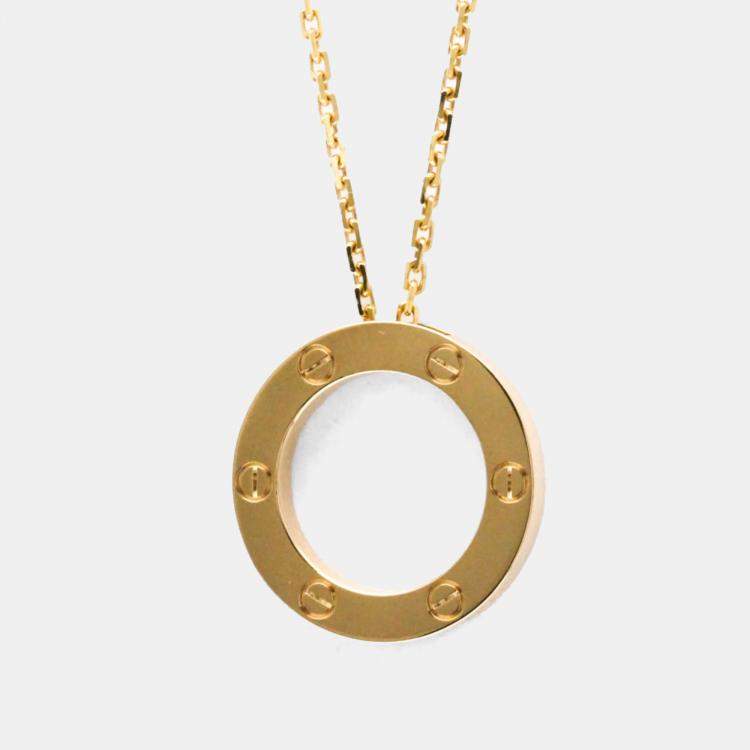 Pre Owned Cartier Love 18K Rose Gold Pendant Necklace