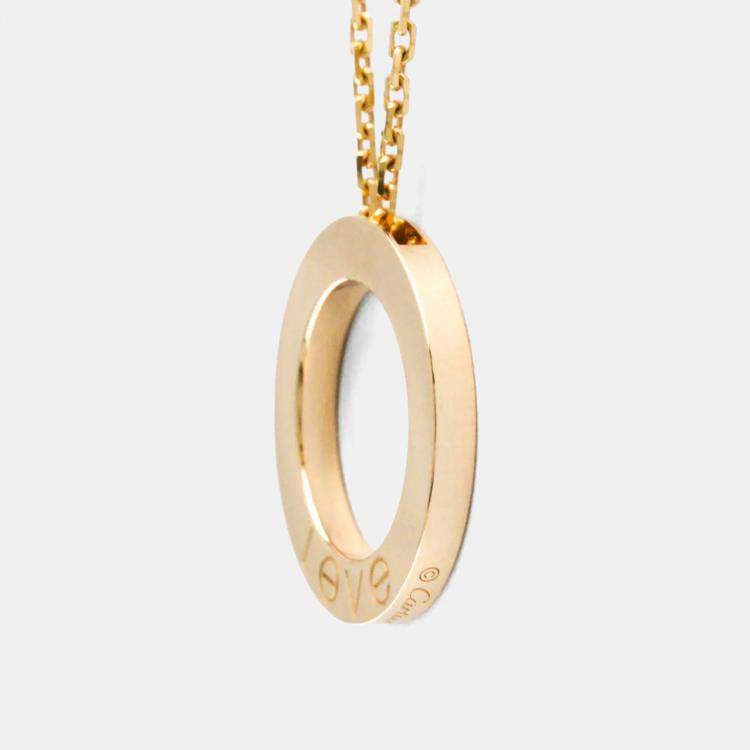 Pre Owned Cartier Love 18K Rose Gold Pendant Necklace