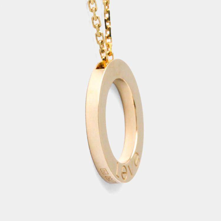 Pre Owned Cartier Love 18K Rose Gold Pendant Necklace