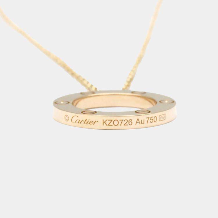 Pre Owned Cartier Love 18K Rose Gold Pendant Necklace