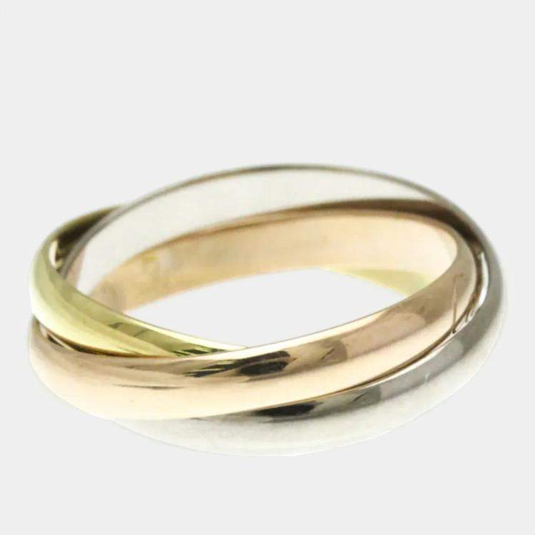 Pre Owned Cartier Trinity 18K Yellow, Rose, White Gold Band Ring EU 54
