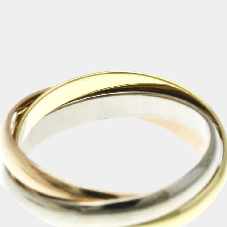 Pre Owned Cartier Trinity 18K Yellow, Rose, White Gold Band Ring EU 54