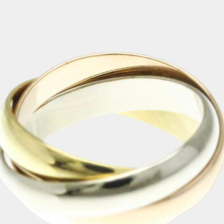 Pre Owned Cartier Trinity 18K Yellow, Rose, White Gold Band Ring EU 50