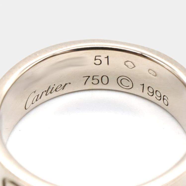 Pre Owned Cartier Love 18K White Gold Band Ring EU 51