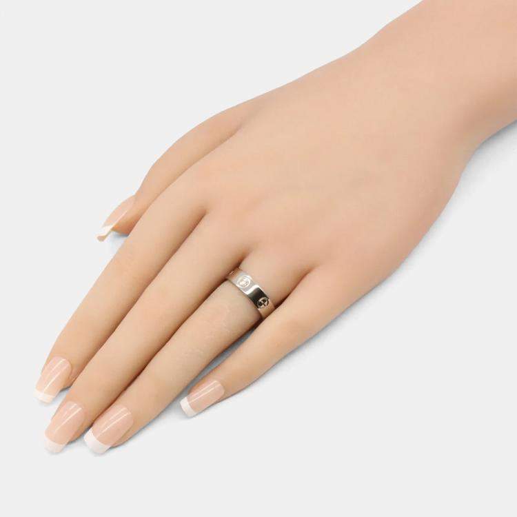 Pre Owned Cartier Love 18K White Gold Band Ring EU 51