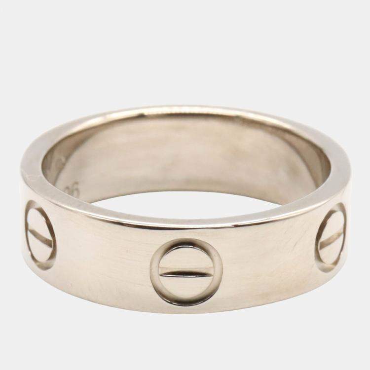 Pre Owned Cartier Love 18K White Gold Band Ring EU 51