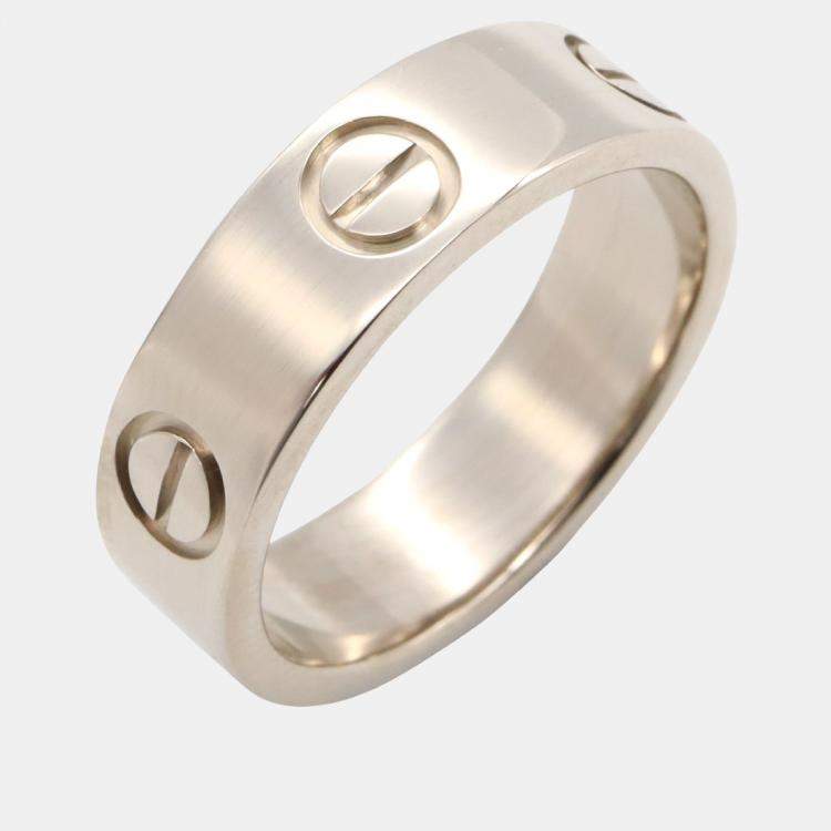 Pre Owned Cartier Love 18K White Gold Band Ring EU 51