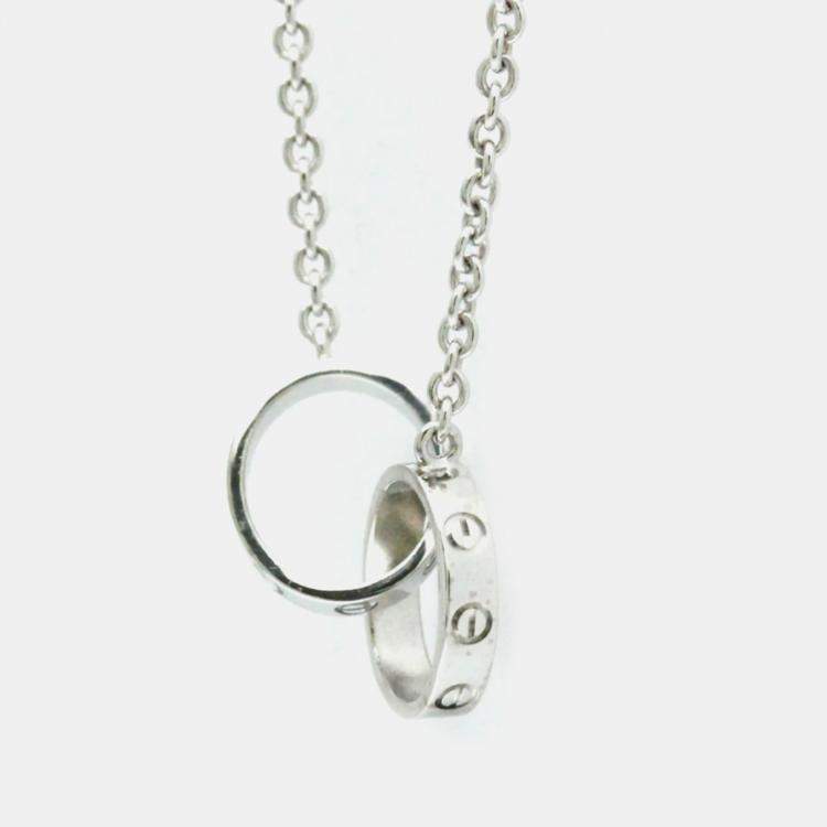 Pre Owned Cartier Love 18K White Gold Pendant Necklace