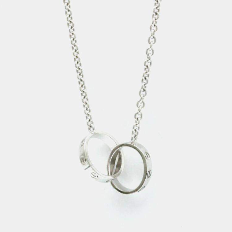 Pre Owned Cartier Love 18K White Gold Pendant Necklace