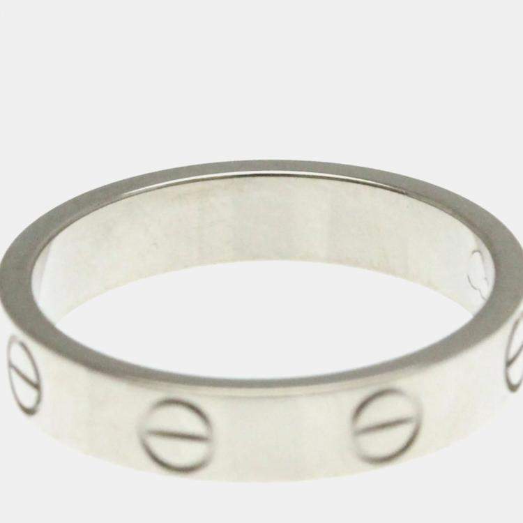 Pre Owned Cartier Mini Love 18K White Gold Ring EU 50