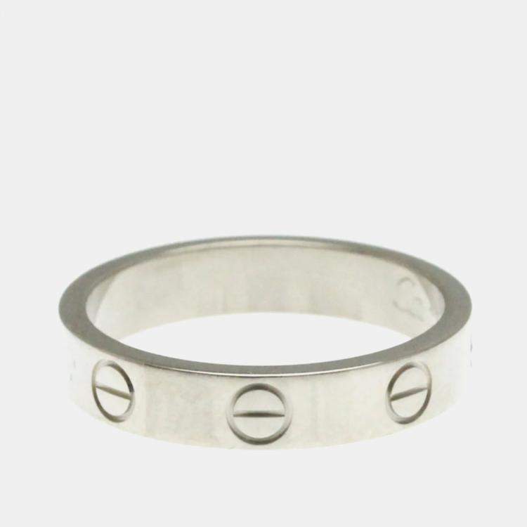 Pre Owned Cartier Mini Love 18K White Gold Ring EU 50