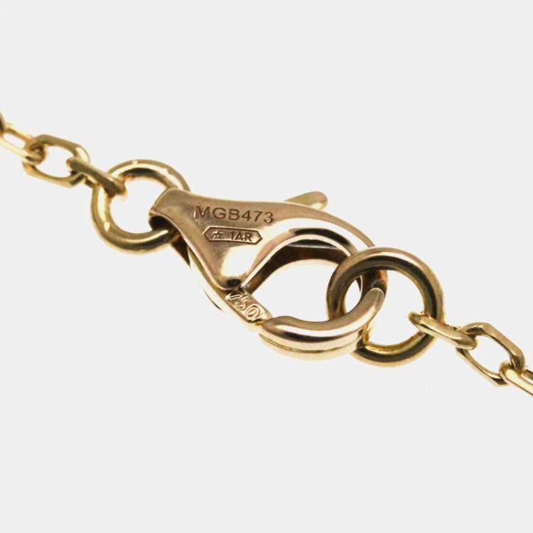 Pre Owned Cartier Trinity 18K Yellow, Rose, White Gold Diamond Necklace