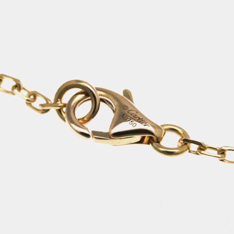 Pre Owned Cartier Trinity 18K Yellow, Rose, White Gold Diamond Necklace