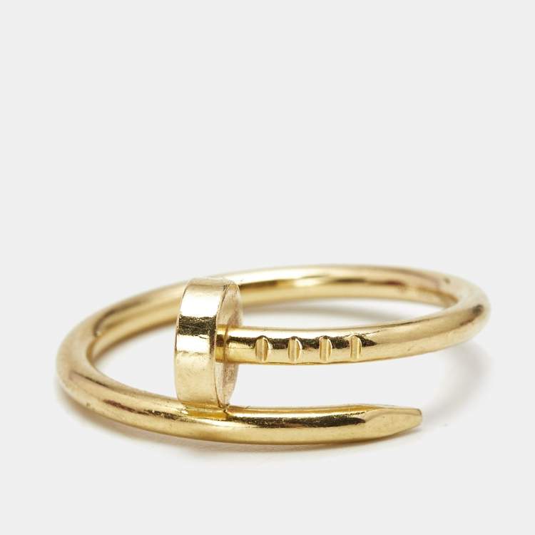 Pre Owned Cartier Juste Un Clou 18k Yellow Gold Small Model Ring Size 52
